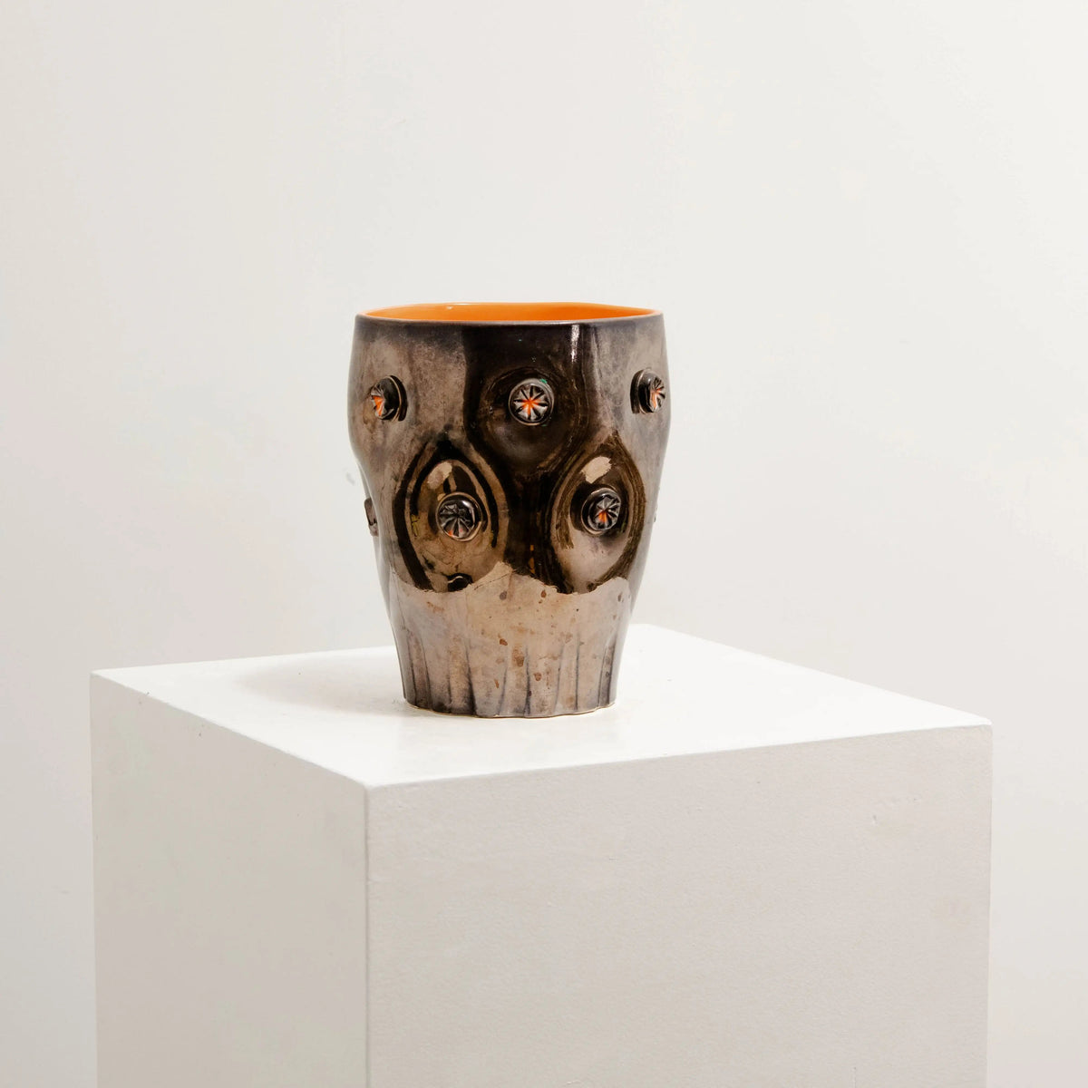 Vase Noir Métallisé Orange DEBEAULIEU