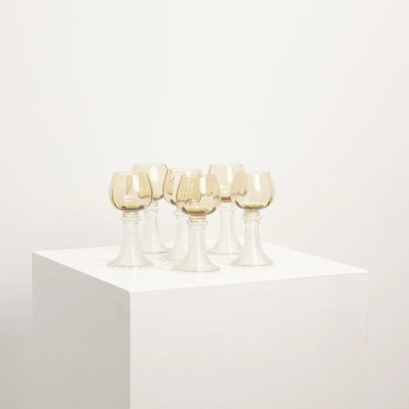 Paire de Verres Côtelés Ambre & Transparents DEBEAULIEU