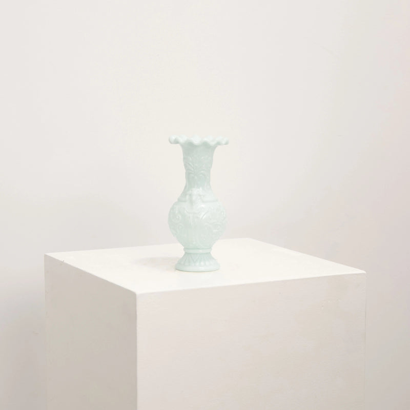 Soliflore Baroque en Opaline Turquoise DEBEAULIEU