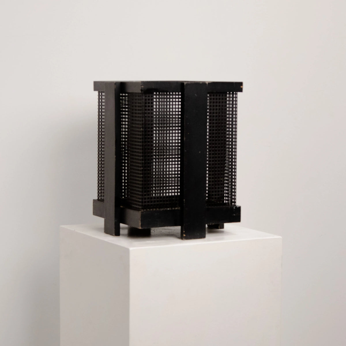 Black Openwork Cube Pot