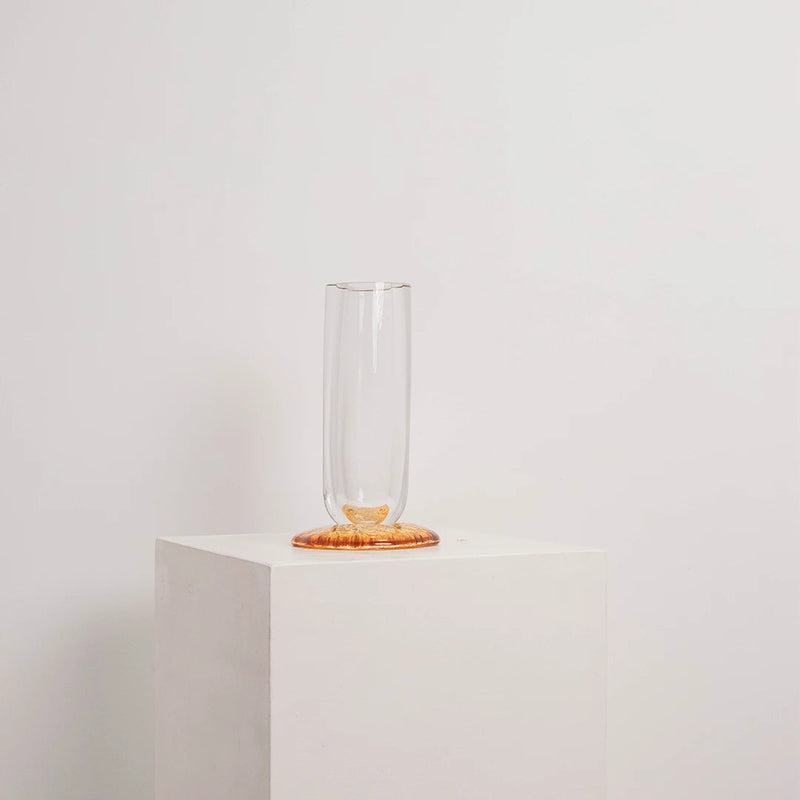 Vase cylindrique droit avec pied ambré L&S EDG