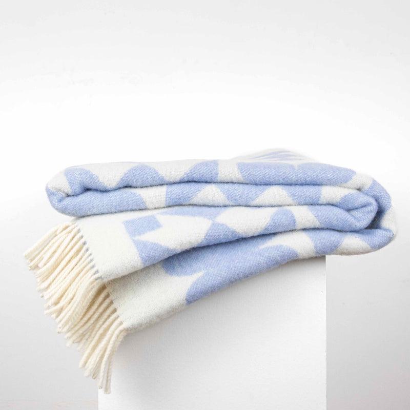 Plaid Patch Trèfle Bleu Ciel DEBEAULIEU
